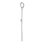 Load image into Gallery viewer, 14K White Gold 0.03-Carat Diamond 46x25mm Cross Pendant