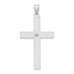 Load image into Gallery viewer, 14K White Gold 0.03-Carat Diamond 46x25mm Cross Pendant