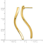 Load image into Gallery viewer, 14K Yellow Gold Long Curled Post Earrings