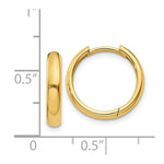 Load image into Gallery viewer, 14K Yellow Gold Hinged Hoop Earrings 4mm width
