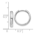 Load image into Gallery viewer, 14K White Gold Hinged Hoop Earrings 4mm width