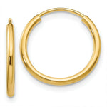 Load image into Gallery viewer, 14K Yellow Gold 1.5mm Polished Round Endless Hoop Earrings 1.5mm width