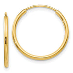 Load image into Gallery viewer, 14K Yellow Gold 1.5mm Polished Round Endless Hoop Earrings 1.5mm width