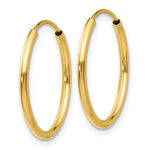 Load image into Gallery viewer, 14K Yellow Gold 1.5mm Polished Round Endless Hoop Earrings 1.5mm width