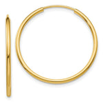 Load image into Gallery viewer, 14K Yellow Gold 1.5mm Polished Round Endless Hoop Earrings 1.5mm width