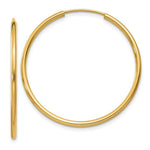 Load image into Gallery viewer, 14K Yellow Gold 1.5mm Polished Round Endless Hoop Earrings 1.5mm width