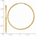 Load image into Gallery viewer, 14K Yellow Gold 1.5mm Polished Round Endless Hoop Earrings 1.5mm width