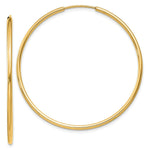Load image into Gallery viewer, 14K Yellow Gold 1.5mm Polished Round Endless Hoop Earrings 1.5mm width