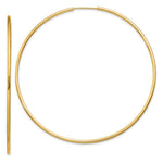 Load image into Gallery viewer, 14K Yellow Gold 1.5mm Polished Round Endless Hoop Earrings 1.5mm width