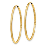 Load image into Gallery viewer, 14K Yellow Gold 1.5mm Satin Diamond-cut Endless Hoop Earrings 1.5mm width