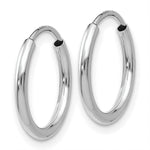 Load image into Gallery viewer, 14K White Gold 1.5mm Polished Endless Hoop Earrings 1.5mm width
