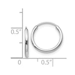 Load image into Gallery viewer, 14K White Gold 1.5mm Polished Endless Hoop Earrings 1.5mm width