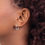 Load image into Gallery viewer, 14K White Gold 1.5mm Polished Endless Hoop Earrings 1.5mm width