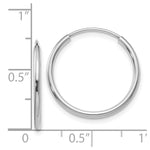 Load image into Gallery viewer, 14K White Gold 1.5mm Polished Endless Hoop Earrings 1.5mm width