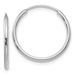 Load image into Gallery viewer, 14K White Gold 1.5mm Polished Endless Hoop Earrings 1.5mm width