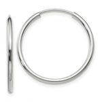 Load image into Gallery viewer, 14K White Gold 1.5mm Polished Endless Hoop Earrings 1.5mm width