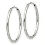Load image into Gallery viewer, 14K White Gold 1.5mm Polished Endless Hoop Earrings 1.5mm width