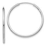 Load image into Gallery viewer, 14K White Gold 1.5mm Polished Endless Hoop Earrings 1.5mm width