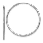 Load image into Gallery viewer, 14K White Gold 1.5mm Polished Endless Hoop Earrings 1.5mm width