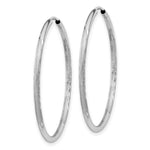 Load image into Gallery viewer, 14K White Gold 1.5mm Diamond-cut Endless Hoop Earrings 2mm width