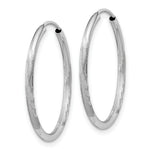 Load image into Gallery viewer, 14K White Gold 1.5mm Diamond-cut Endless Hoop Earrings 2mm width