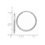 Load image into Gallery viewer, 14K White Gold 1.5mm Diamond-cut Endless Hoop Earrings 2mm width