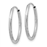 Load image into Gallery viewer, 14K White Gold 1.5mm Diamond-cut Endless Hoop Earrings 2mm width