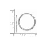 Load image into Gallery viewer, 14K White Gold 1.5mm Diamond-cut Endless Hoop Earrings 2mm width