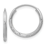 Load image into Gallery viewer, 14K White Gold 1.5mm Diamond-cut Endless Hoop Earrings 2mm width