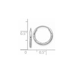 Load image into Gallery viewer, 14K White Gold 1.5mm Diamond-cut Endless Hoop Earrings 2mm width