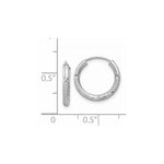 Load image into Gallery viewer, 14K White Gold 2mm Diamond-cut Endless Hoop Earrings 2mm width