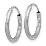 Load image into Gallery viewer, 14K White Gold 2mm Diamond-cut Endless Hoop Earrings 2mm width