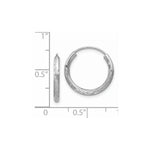 Load image into Gallery viewer, 14K White Gold 2mm Diamond-cut Endless Hoop Earrings 2mm width