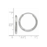 Load image into Gallery viewer, 14K White Gold 2mm Diamond-cut Endless Hoop Earrings 2mm width