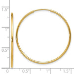Load image into Gallery viewer, 14K Yellow Gold 1.25mm Endless Hoop Earring 1.25mm width