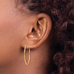 Load image into Gallery viewer, Endless Hoop Earrings 30mm Diameter - 1.20 inches - 14K Yellow Gold - 1.25mm Tube Width