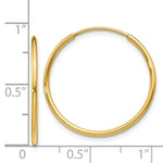 Load image into Gallery viewer, 14K Yellow Gold 1.25mm Endless Hoop Earring 1.25mm width