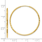 Load image into Gallery viewer, 14K Yellow Gold 1.25mm Diamond-cut Endless Hoop Earring 1.25mm width