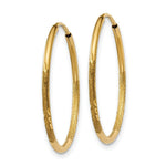 Load image into Gallery viewer, 14K Yellow Gold 1.25mm Diamond-cut Endless Hoop Earring 1.25mm width