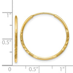 Load image into Gallery viewer, 14K Yellow Gold 1.25mm Diamond-cut Endless Hoop Earring 1.25mm width
