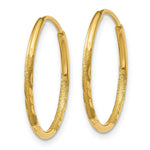 Load image into Gallery viewer, 14K Yellow Gold 1.25mm Diamond-cut Endless Hoop Earring 1.25mm width