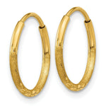 Load image into Gallery viewer, 14K Yellow Gold 1.25mm Diamond-cut Endless Hoop Earring 1.25mm width