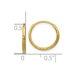 Load image into Gallery viewer, 14K Yellow Gold 1.25mm Diamond-cut Endless Hoop Earring 1.25mm width