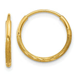 Load image into Gallery viewer, 14K Yellow Gold 1.25mm Diamond-cut Endless Hoop Earring 1.25mm width