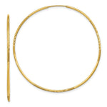 Load image into Gallery viewer, 14K Yellow Gold 1.25mm Diamond-cut Endless Hoop Earring 1.25mm width