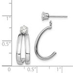 Load image into Gallery viewer, 14K White Gold Polished w/CZ Stud Earring Jackets