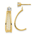 Load image into Gallery viewer, 14K Yellow Gold Yellow Gold J Hoop Polished w/CZ Stud Earrings