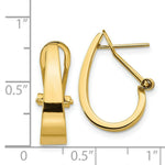 Load image into Gallery viewer, 14K Yellow Gold Polished J-Hoop Omega Back Post Earrings