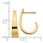 Load image into Gallery viewer, 14K Yellow Gold Medium Polished J Hoop Earrings