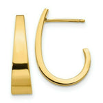 Load image into Gallery viewer, 14K Yellow Gold Medium Polished J Hoop Earrings